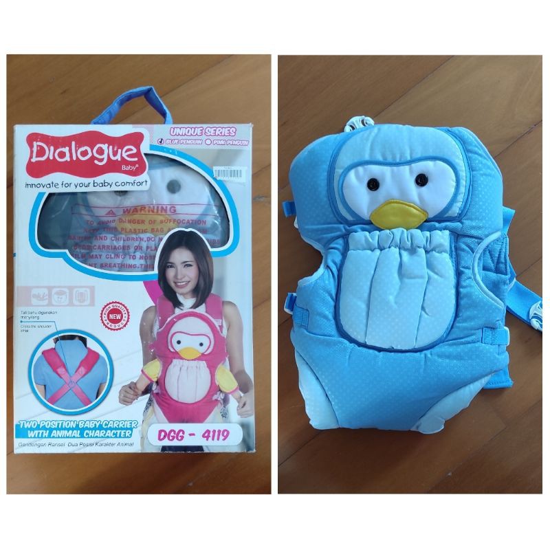 Gendongan Bayi Dialogue Baby Carrier DGG-4119 Penguin Biru