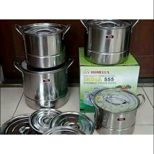 PANCI KUKUS SET 555 Steamer Stock Pots India HOMELUX High Quality