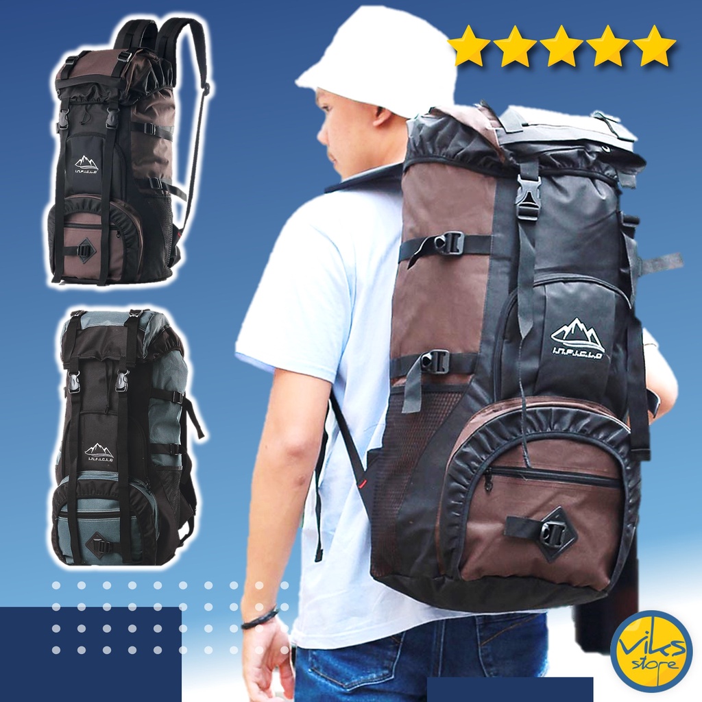 Tas Gunung Hiking Inficlo Original Tas Ransel 60L Backpack Adventure Murah Semi Carrier Tas Semi Keril Murah Kuat 60 Liter