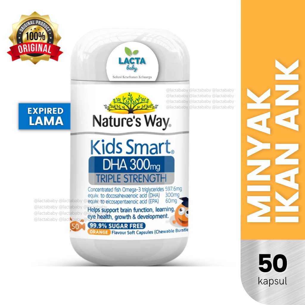 Nature’s Way Kids Smart DHA 300 mg TRIPLE STRENGTH | 50 kapsul | Natures Way