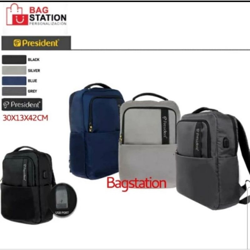 TAS RANSEL LAPTOP BACKPACK PRESIDENT USB ORIGINAL TAS RANSEL PRIA DAN WANITA
