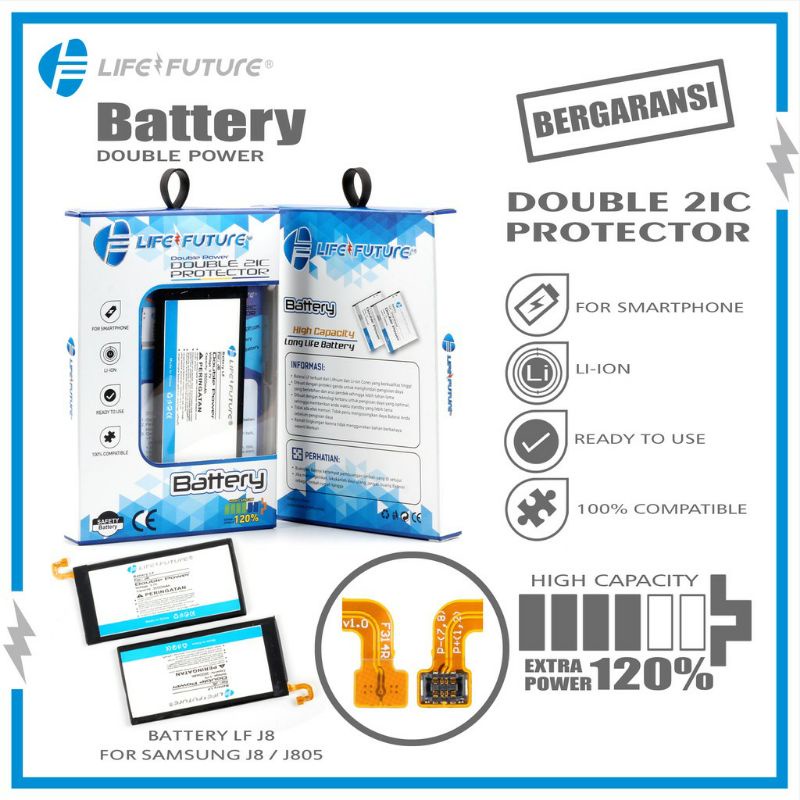 BATERAI SAMSUNG J8 / J805 DOUBLE POWER LIFE FUTURE