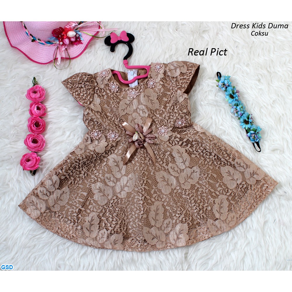 Dress Kids Duma/Kebaya Anak Motif Bunga/Baju Dress Import Terbaru/Cantik/Baju Bayi Pesta