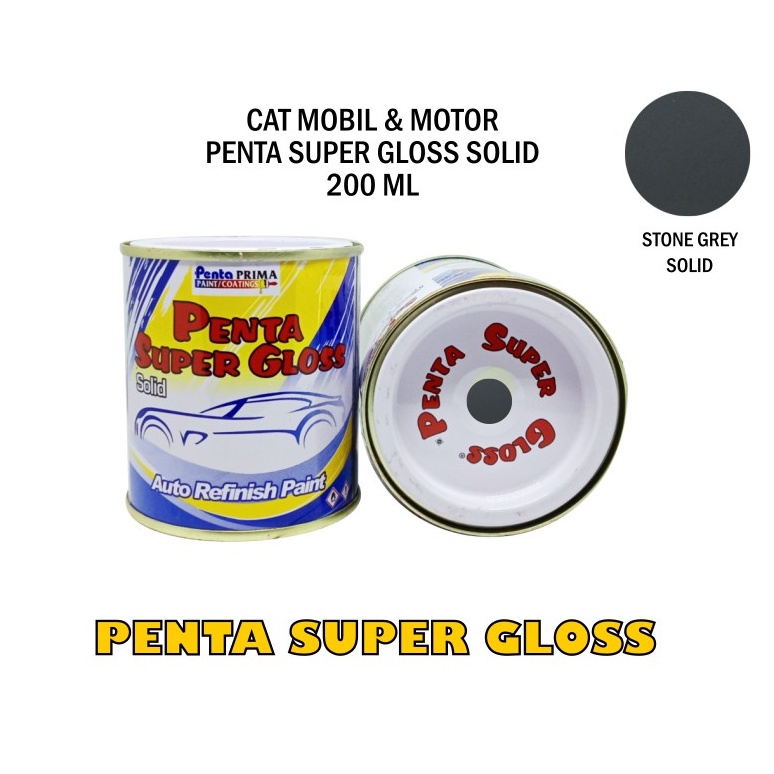 CAT PENTA STONE GREY 2651 200 gram - penta dark grey - penta abu abu gelap - cat penta grey mobil - cat penta super gloss grey