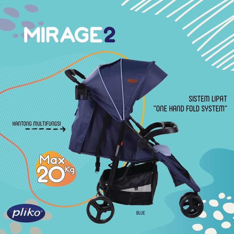 Stroller Pliko Mirrage 2 PK 559 Kereta Bayi Roda Tiga Pliko Mirrage