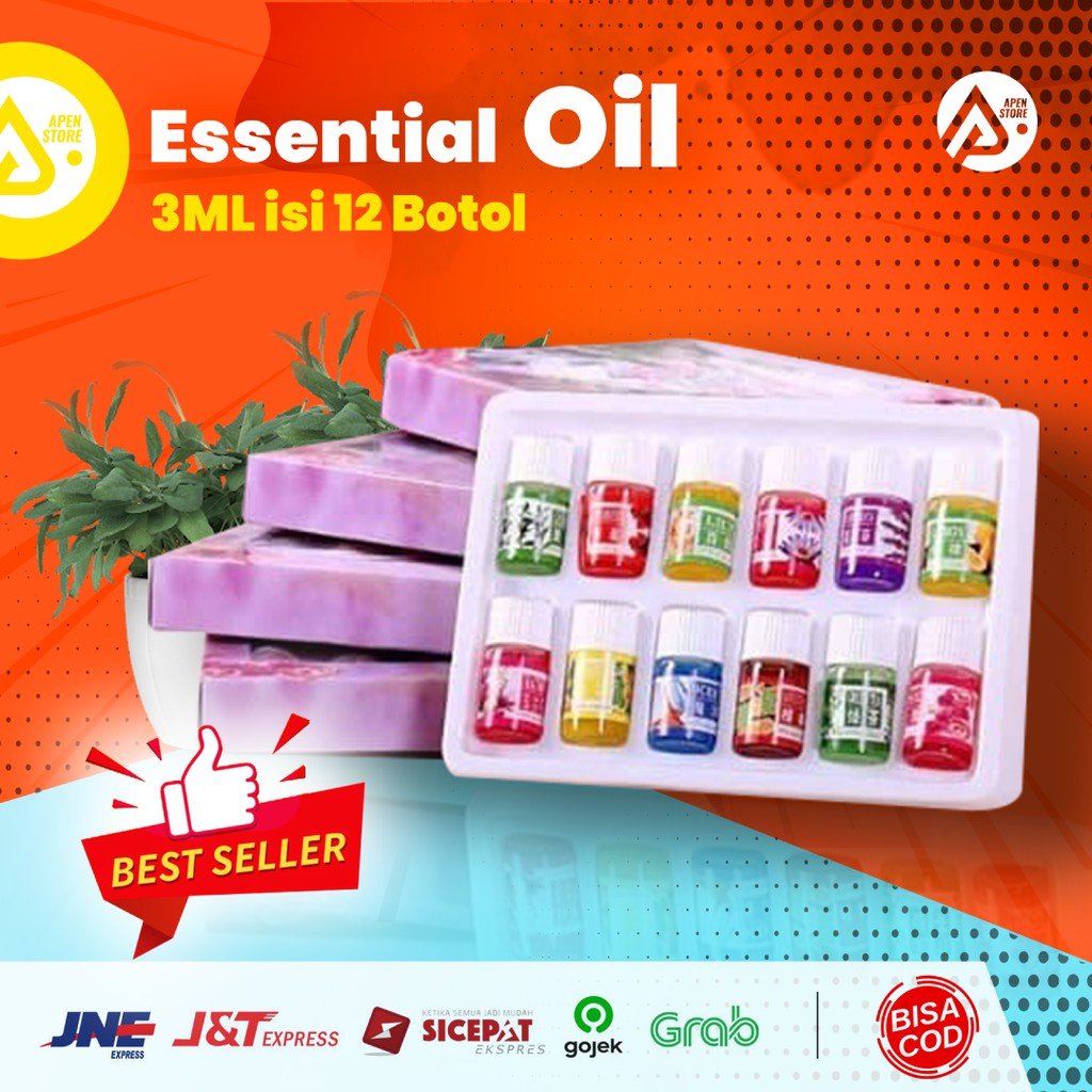 12 Botol Essential Oil 3ML Pengharum Ruangan Pewangi Aromatherapy Essensial Esensial Oil Disfuser || Barang Unik Murah Lucu