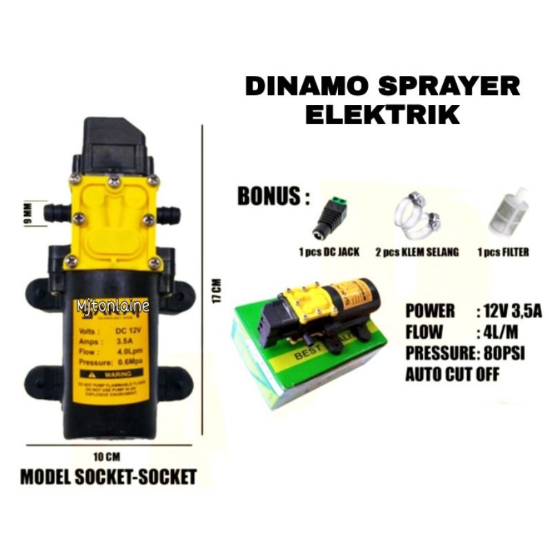 Alat Cuci Motor,Mobil Dan Ac Dinamo Sprayer Elektrik Pompa Semprot Hama 12V