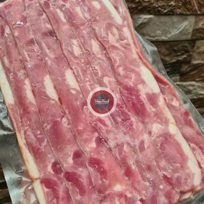 

MAKANAN BEKU / PORK BACON HOMEMADE BALI / BACON BABI ASAP BALI NON COD