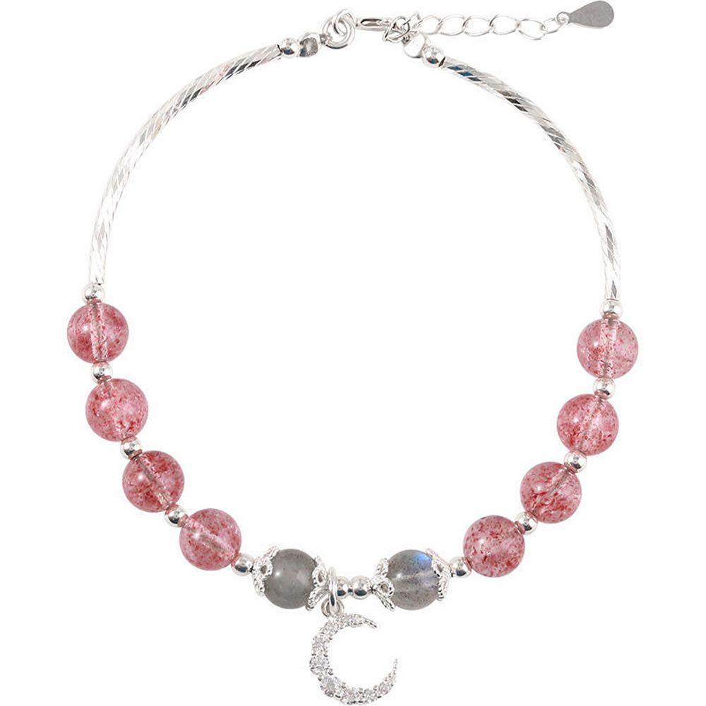 Needway Strawberry Kristal Gelang Manis Vintage Zirkon Bintang Tangan Jewerly Manik-Manik Beruntung Transfer Wanita Gelang