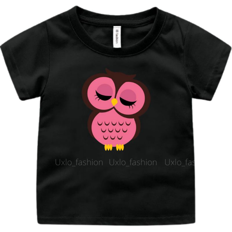 Baju Kaos Anak Perempuan Murah Motif Owls Sablon Digital Umur 2 3 4 5 6 7 8 9 Tahun Uxlo Fashion