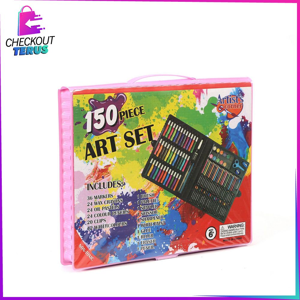 CT A28 Pensil Warna Crayon Set Isi 150PCS Peralatan Menggambar Lukis Mewarnai Anak Kit Colouring Book