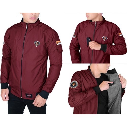 Jaket pria keren diamond tahan angin original rebel id