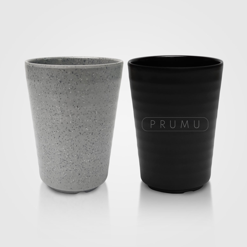 PRUMU Melamine Stone Gelas 260 ml - Gelas Teh - Gelas Cafe - Gelas Restoran - Gelas Ulir Golden Dragon B2303A