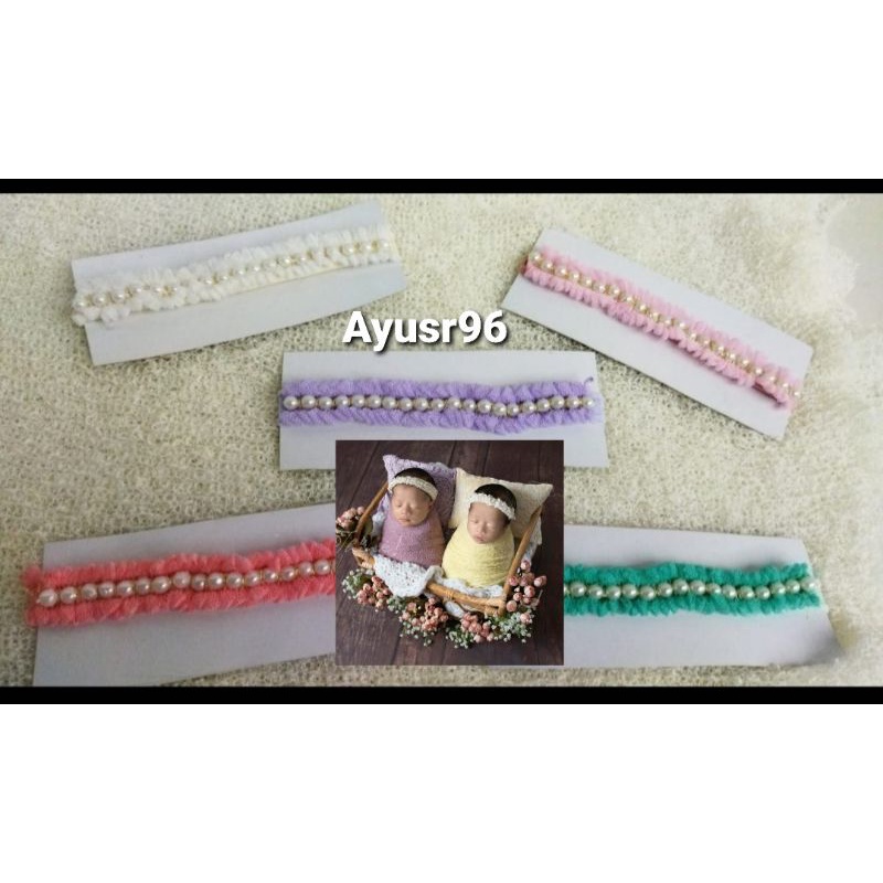 headband baby girl bandana anak bando bayi mutiara pesta cantik model korea nylon USA hight quality