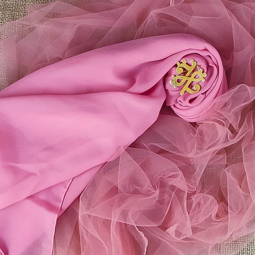 PASMINA SEGITIGA / PASMINA SQUARE CHIFFON PREMIUM ANTEM ANTI TEMBEM PART 2-SALMON