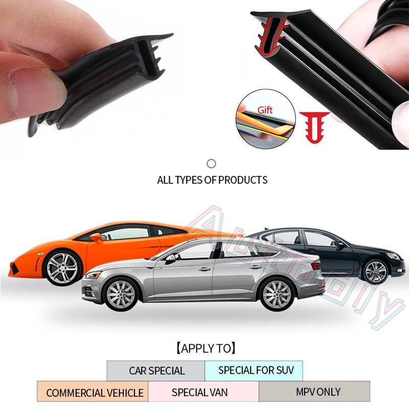 Car 1.6M T Shape Car Dashboard Cover Peredam Suara Kedap Suara Karet Sealing Strip Mobil Windshield Untuk Proton Honda Toyota Mazda Universal