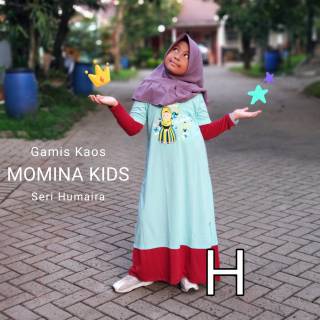  Gamis  kaos  anak  momina moslem series untuk  usia 4 10th 