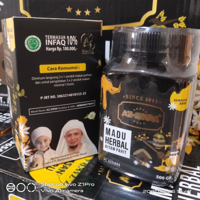 

madu- madu azzikra hitam pahit az zikra 500gr - herbal pahit -madu.