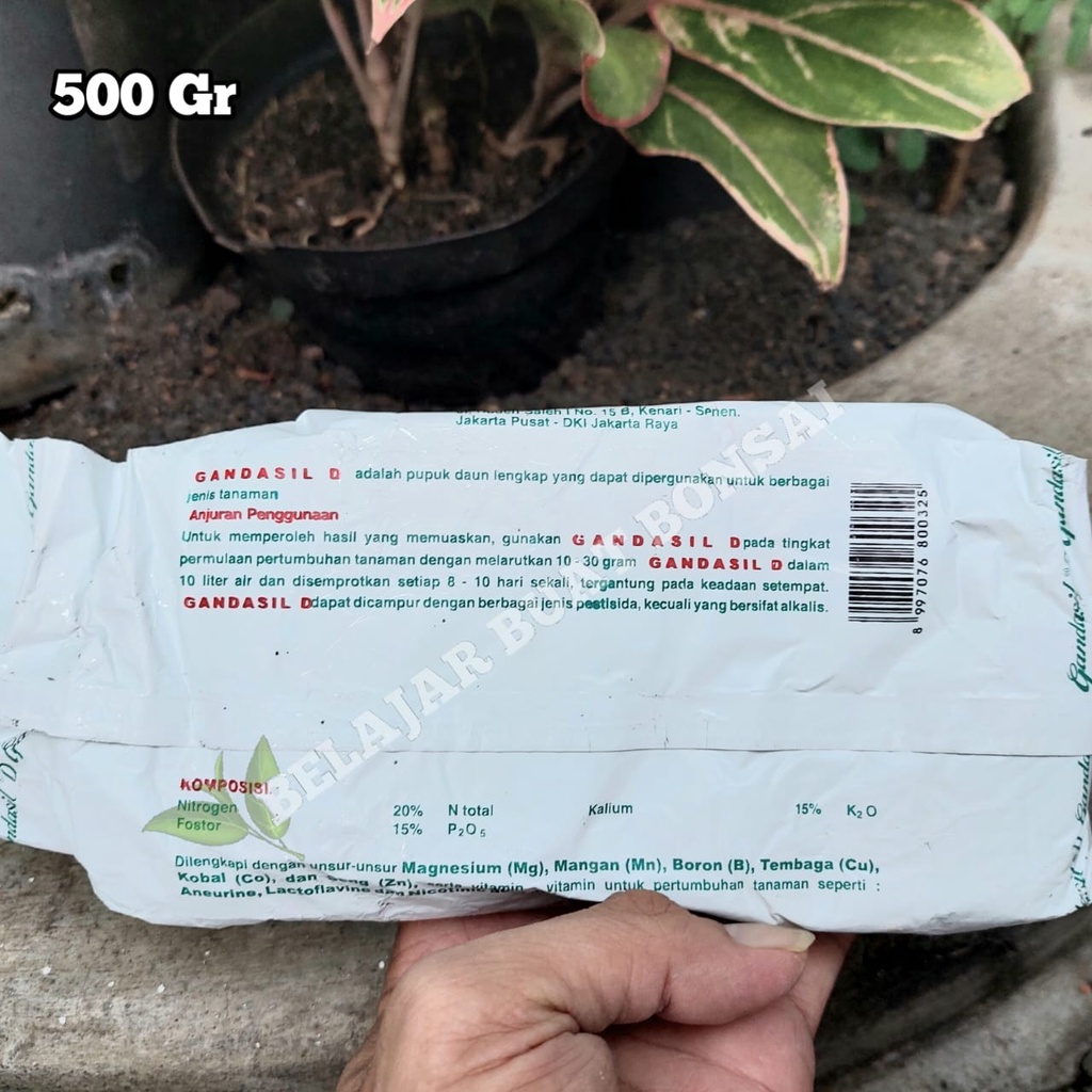 Pupuk Gandasil D Tanaman Daun Hijau Kemasan 500 Gram