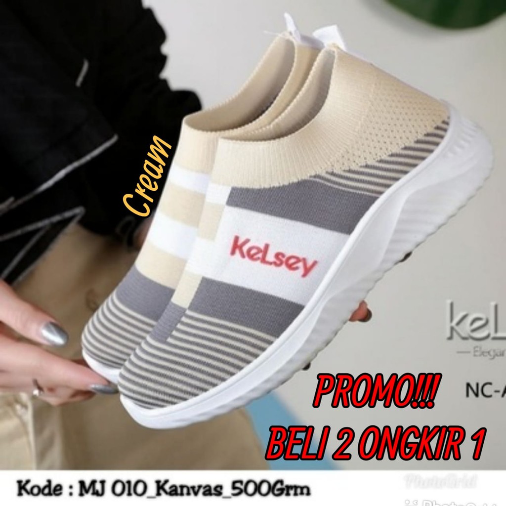 PROMO SALE !!! SEPATU WANITA SPORT TERBARU KESLEY GARIS WARNA