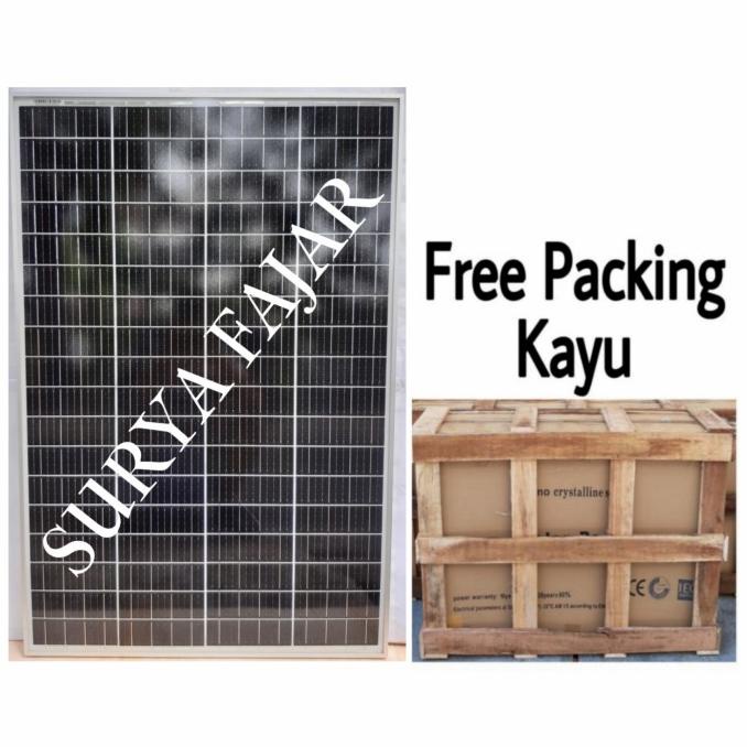 Solar Panel Solar Cell Panel Surya 120Wp Mono Free Packing Kayu