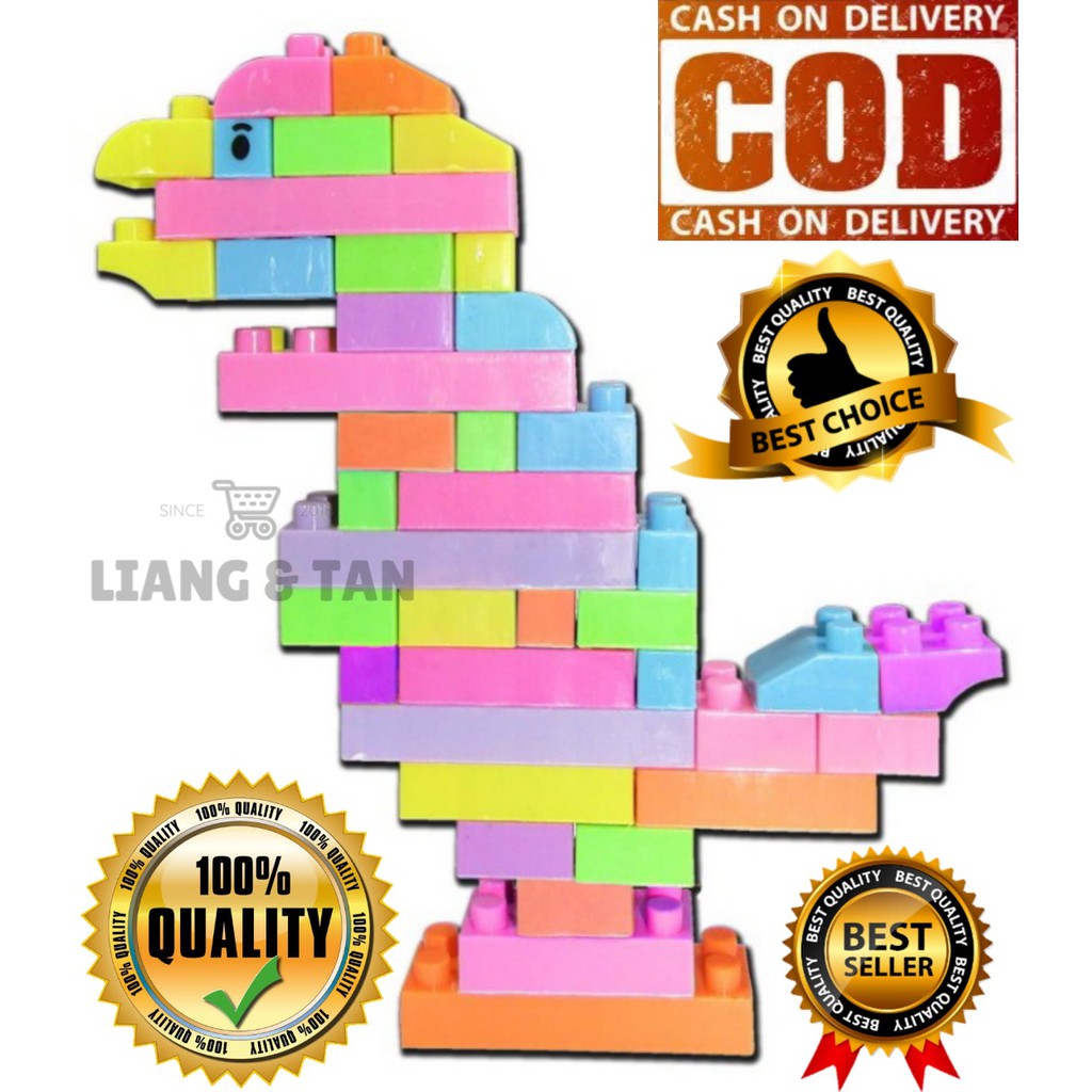 ( BISA COD ) PROMO 1 PACK ISI 43 PCS Mainan Anak DIY Building Block Blok Susun Bentuk Dinosaurus