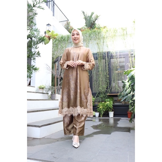 Terbaru Baju Atasan Wanita Set Celana Malay Kulot Setelan Baju Gamis Pastel Busana Muslim Kondangan 