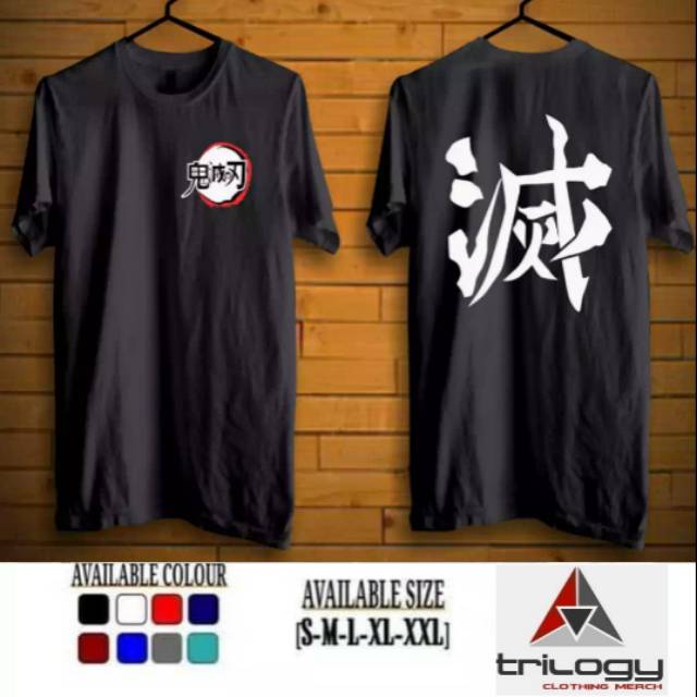 KAOS KANJI JAPAN KIMETSU NO YAIBA REAL COTTON COMBED ORIGINAL