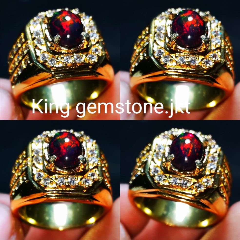natural wello Black opal ethiopia top jarong siang malam HQ asli original