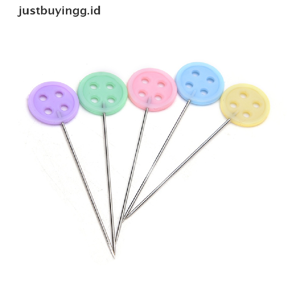 (Justbuyingg.Id) 100pcs / Set Jarum Pentul Kepala Bunga / Kancing Untuk Peralatan Jahit / Quilting Diy