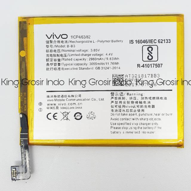 Baterai VIVO B-B3 B3 V5+ Original 100% Battery Vivo BB3 B3 V5+ V5 Plus Batere Batre Batt