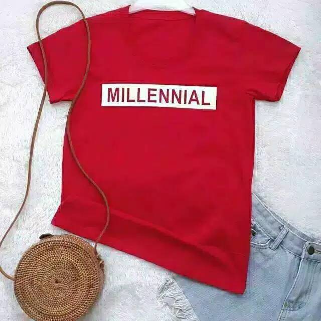 FOURFASHION KAOS WANITA MILLENIAL TEE BAHAN SPANDEX UKURAN ALLSIZE FIT L 1R