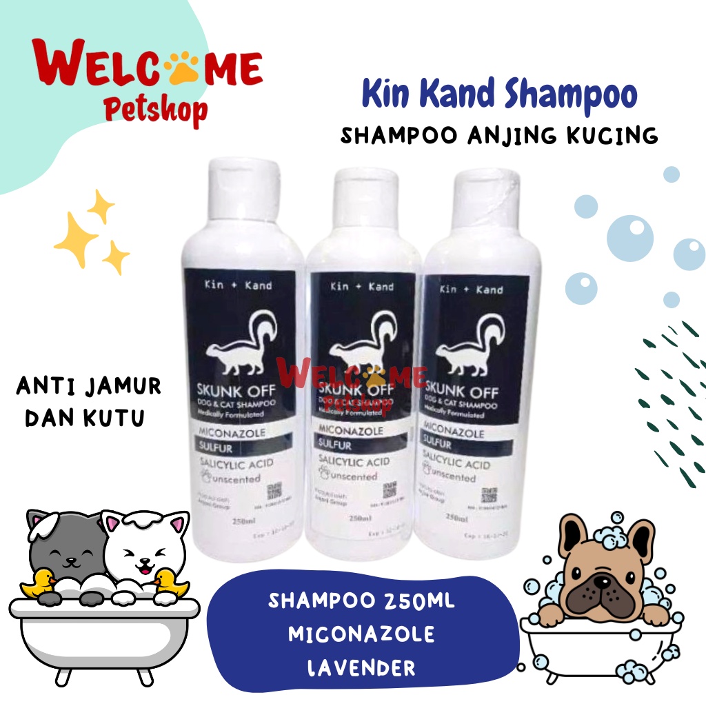 Kin Kand Shampoo 250ml Anjing Kucing Sampo Mandi Bulu Anti Kutu Jamur