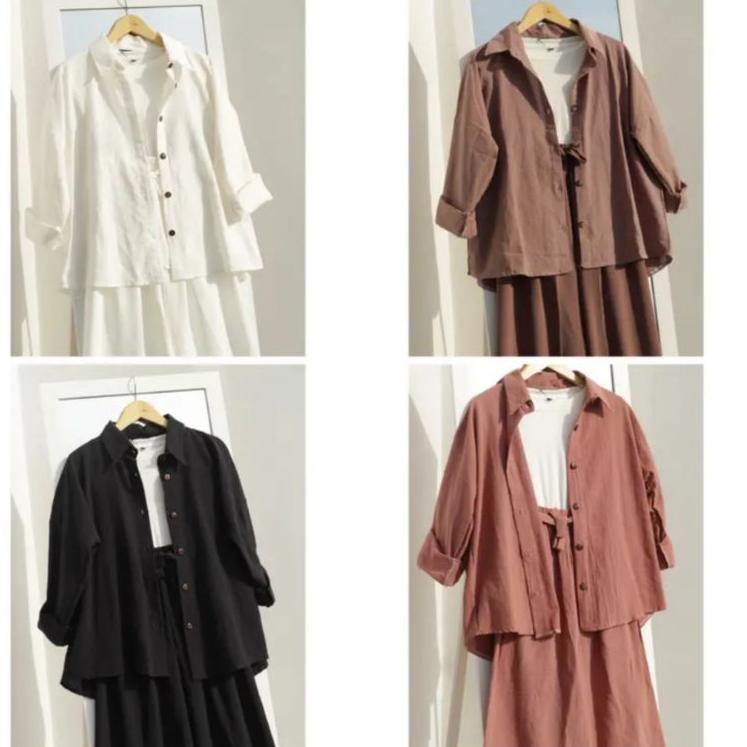 (TERBAIK) ONE SET 3in1 (KEMEJA+INNER+KULOT)