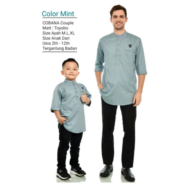 BAJU KOKO COUPLE AYAH DAN ANAK/BAJU KOKO QURTA MINT ORIGINAL/BAJU KOKO PAKISTAN COUPLE