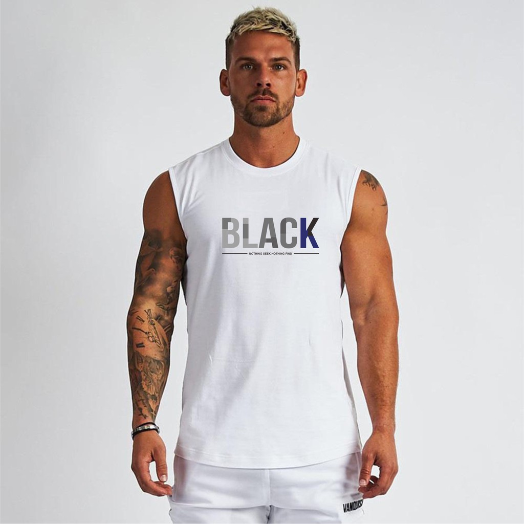 BS/COD//KAOS SINGLET BLACK PRIA//TERLARIS