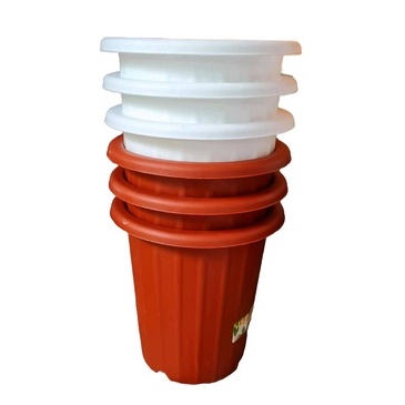 Pot Yogap 13 Putih Merah Bata Transparan Pot 13 YPT 13