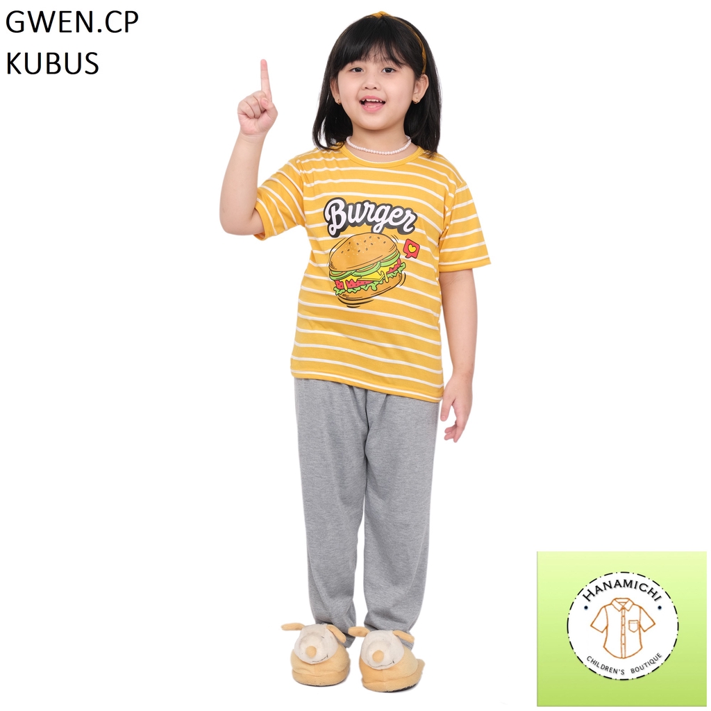 Hanamichi GWEN.CP Setelan Baju Tidur Anak Bergambar Lengan Pendek