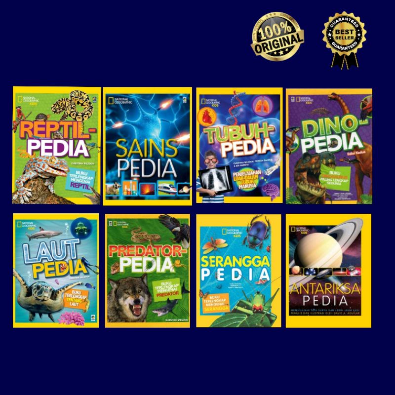 Buku national geographic series : reptil sains tubuh dino laut kucing anjing predator serangga antar