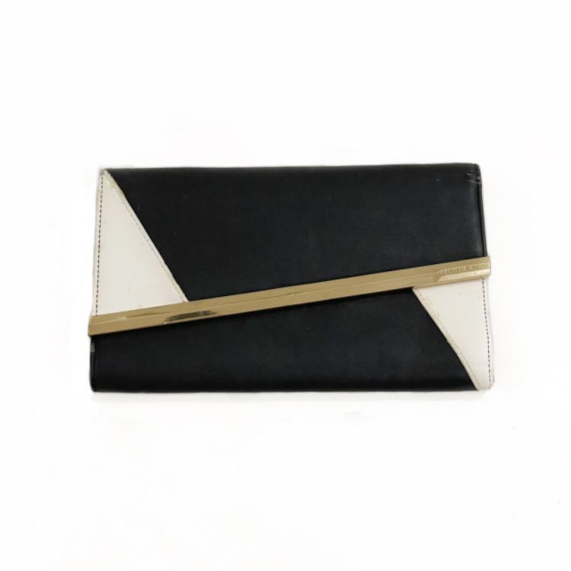 Black and White Clutch - Tas Tangan Hitam Putih - TAS BEKAS BRANDED PRELOVED MURAH
