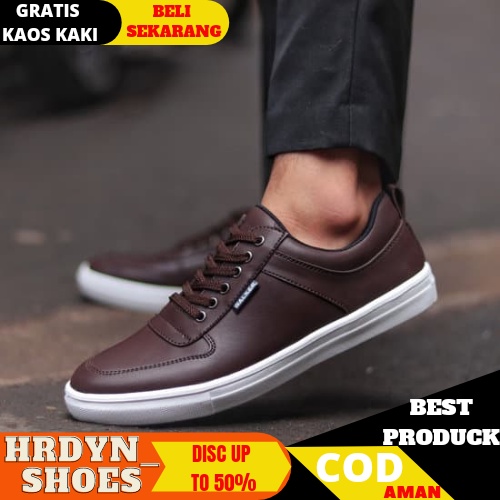 WALKER X TIAGO SepatuFormal Pantofel pria Resmi Hitam Kondangan Kerja Casual Slip On Kulit Asli 002