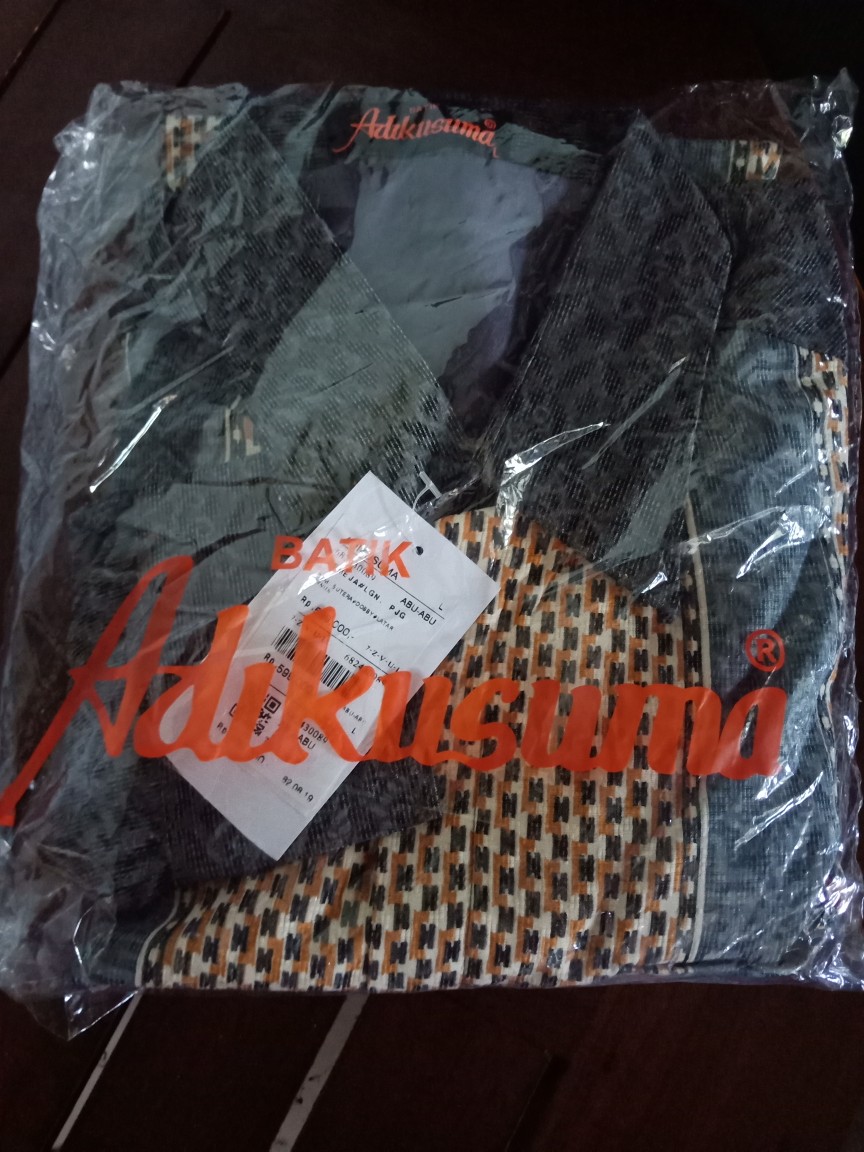 Adikusuma - Kemeja Batik Latar Tenun - Abu-abu