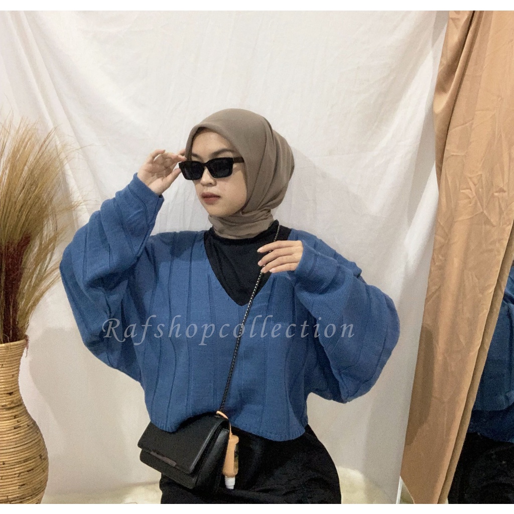 ZEEYA crop_Sweater crop premium7GET_crop wanita_Oversize Sweater Crop