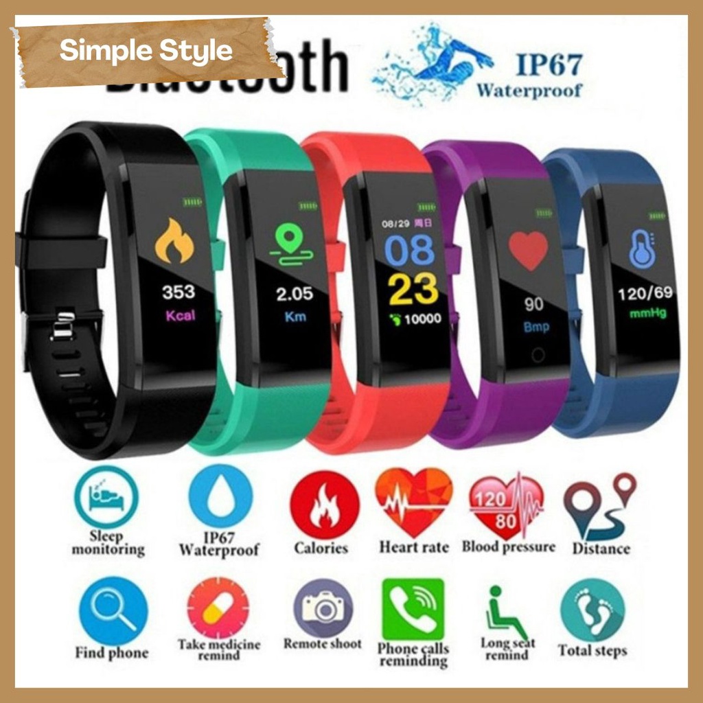 Jam Tangan Smartwatch IP67 Smartband Sport Pengukur Tekanan Darah - Simple Style