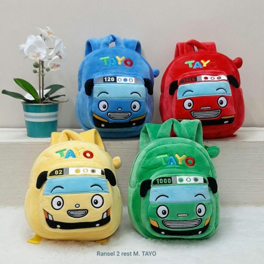 Tas Ransel Tayo dan Teman-teman size M(25cm) Sekolah Main Anak-anak TK Paud SDIT SD Boneka Tayo