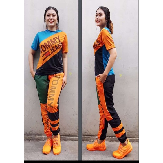 CUCI GUDANG Baju Pakaian Setelan Kaos Olahraga Wanita Aerobic