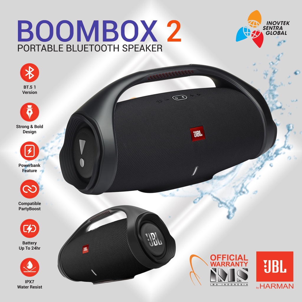 JBL Boombox 2 / Boombox2 Bluetooth Speaker Portable Garansi Resmi IMS