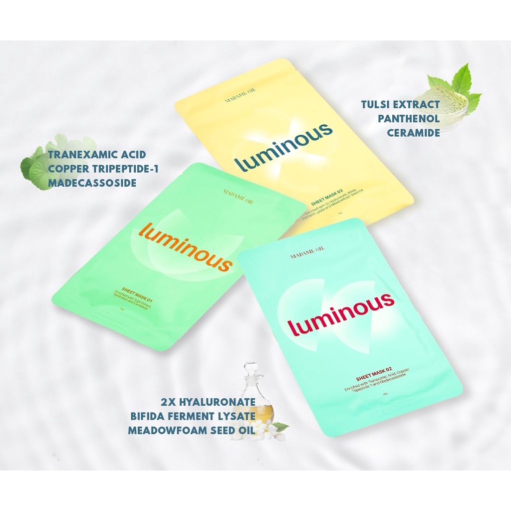 ❤ RATU ❤ Madame Gie Luminous Sheet Mask 20g | Masker Wajah Luminus