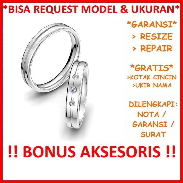 Gratis Ukir Nama Garansi Silver Asli Bisa Pesan Model Cincin Couple Perak Tunangan Mas Kawin Id591