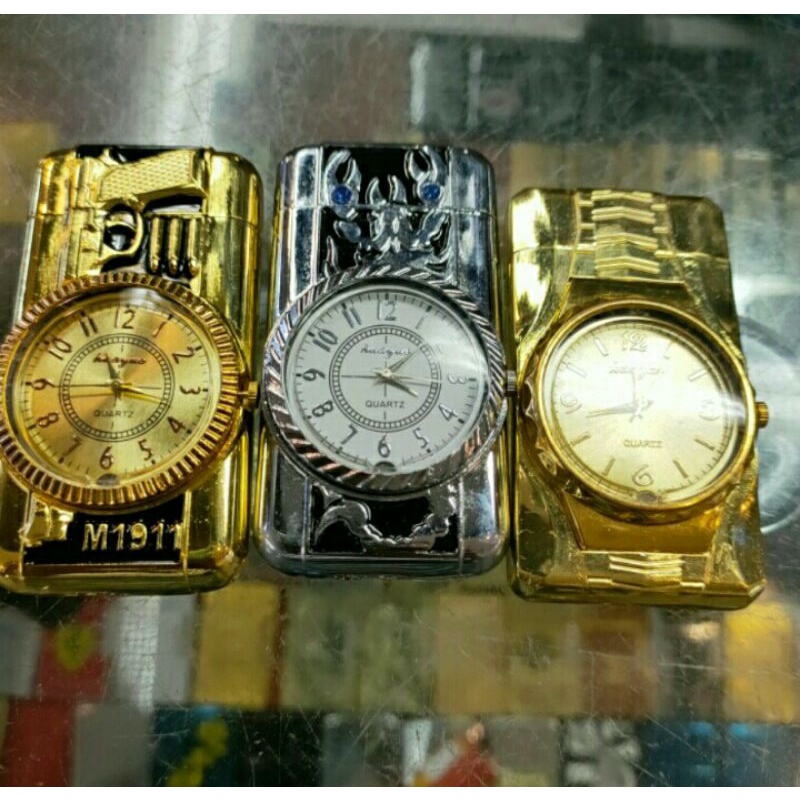 Cod korek Api unik//korek Api jam Strap gold silver